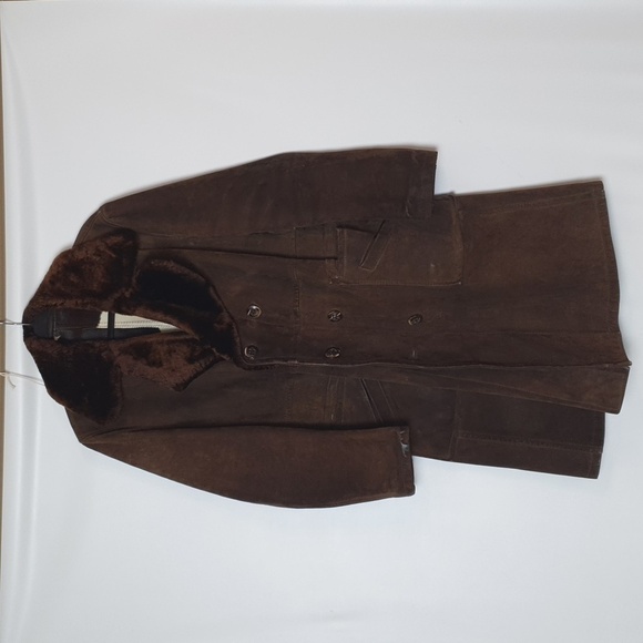 Saks Fifth Avenue Shearling Double Breasted Coat - Picture 1 of 16